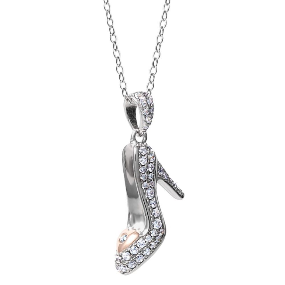 18k Diamond Cinderella Glass Slipper Necklace